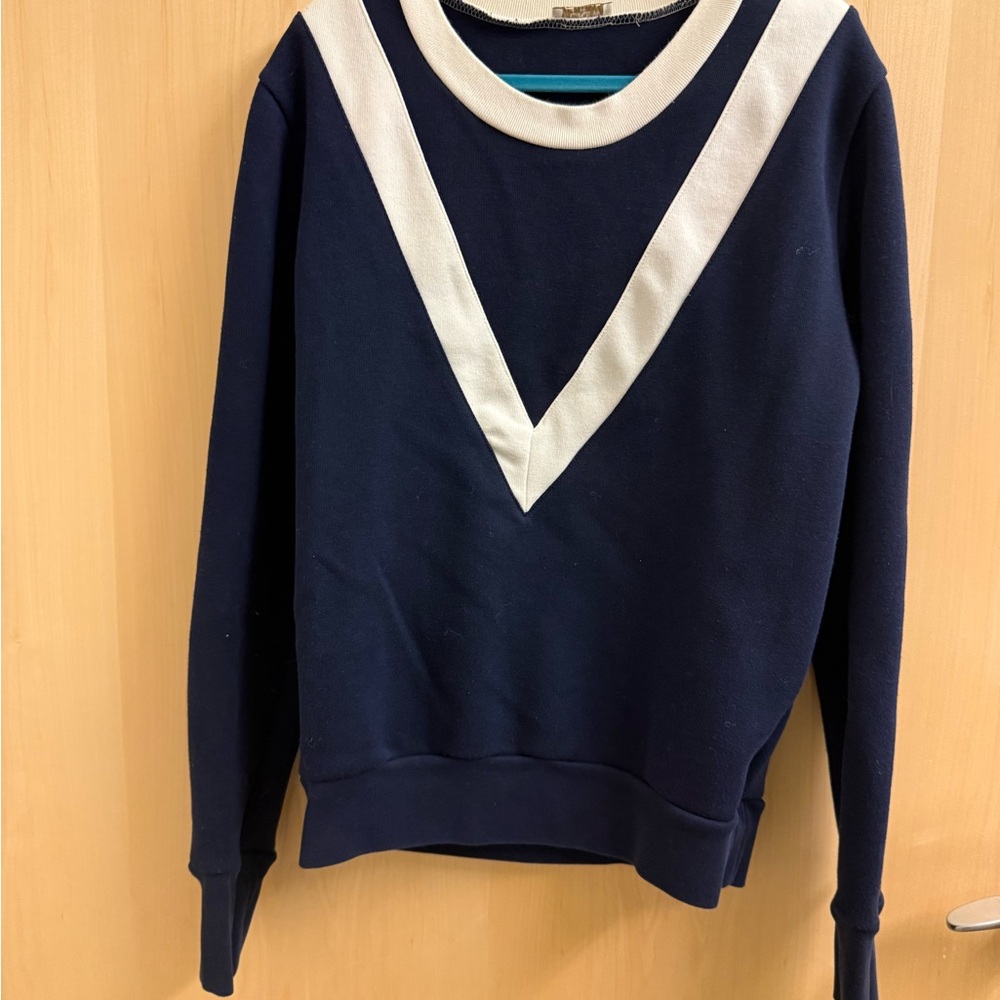 J. Crew Navy Sweater with White Trim